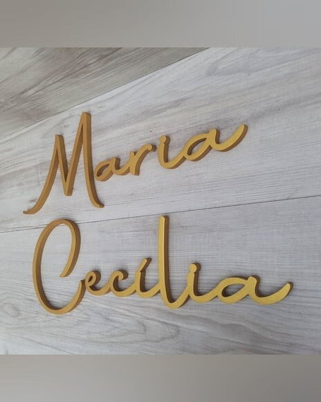Nome de Parede Personalizado mdf Linha Aut - Maria Cecília