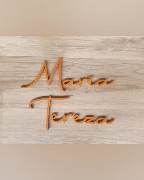 Nome de Parede Personalizado mdf Linha Aut - Maria Tereza