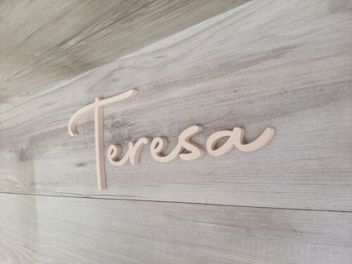 Nome de Parede Personalizado mdf Linha Aut - Teresa