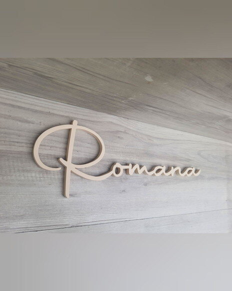 Nome de Parede Personalizado mdf Linha Aut - Romana