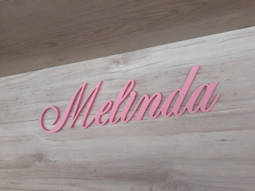 Nome Decorativo de Parede em MDF Mod ACP2 - Melinda - 13 cm