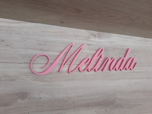 Nome Decorativo de Parede em MDF Mod ACP2 - Melinda - 13 cm