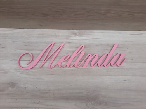 Nome Decorativo de Parede em MDF Mod ACP2 - Melinda - 13 cm