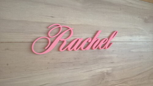 Nome Decorativo de Parede em MDF Mod ACP2 - Rachel - 10 cm