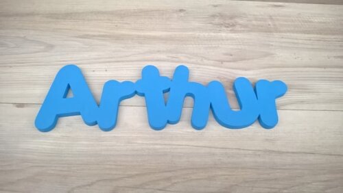 Nome Decorativo De Parede Em Mdf Mod Pk - Arthur - 13 Cm