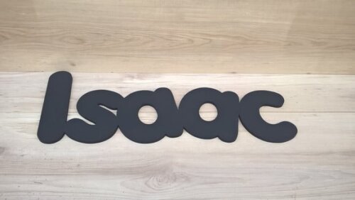 Nome Decorativo de Parede em MDF Mod PK - Isaac - 20 cm