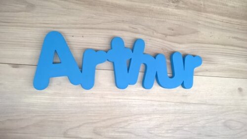 Nome Decorativo De Parede Em Mdf Mod Pk - Arthur - 13 Cm