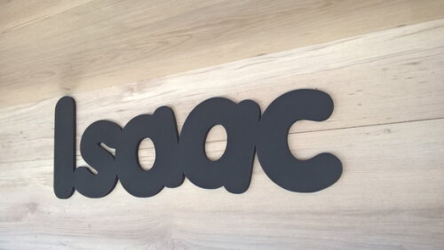 Nome Decorativo de Parede em MDF Mod PK - Isaac - 20 cm