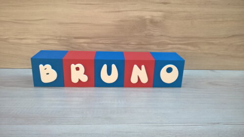 Nome em Cubos - Mod Infantil - 10 x 10 x 10 cm - 5 Letras