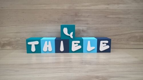 Nome em Cubos - Mod Sereia - 10 x 10 x 10 cm -7 Letras