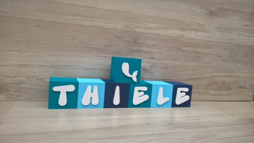 Nome em Cubos - Mod Sereia - 10 x 10 x 10 cm -7 Letras