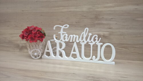 Nome em MDF - Peça de mesa Família com Sobrenome