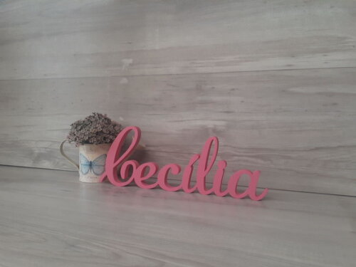 Nome em mdf - Peça de Mesa Linha as - Cecília - 13 cm