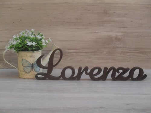 Nome em mdf - Peça de Mesa Linha as - Lorenzo 10 cm
