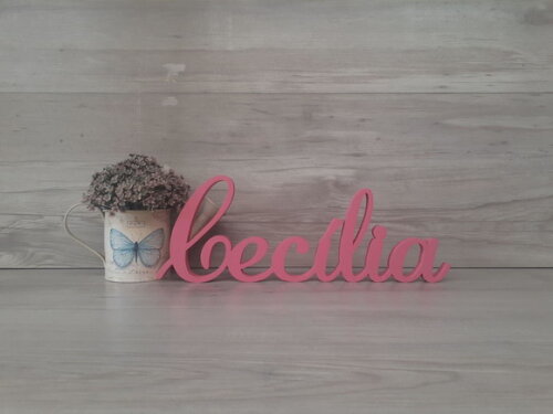 Nome em mdf - Peça de Mesa Linha as - Cecília - 13 cm