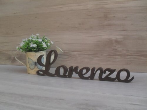 Nome em mdf - Peça de Mesa Linha as - Lorenzo 10 cm