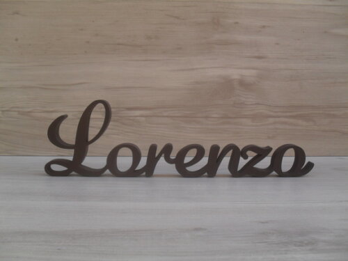 Nome em mdf - Peça de Mesa Linha as - Lorenzo 10 cm
