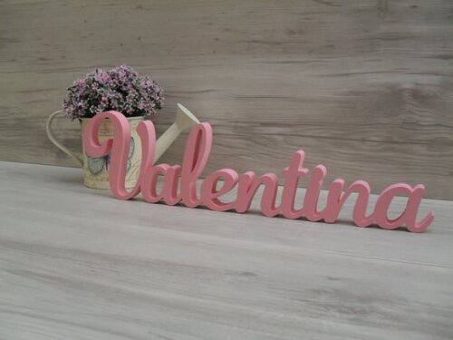Nome em mdf - Peça de Mesa Linha as - Valentina 10 cm