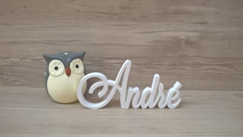 Nome em MDF - Peça de mesa Linha LS - André 13 cm