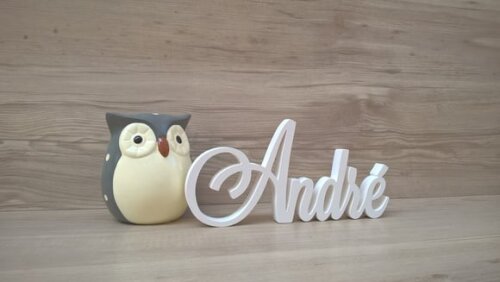 Nome em MDF - Peça de mesa Linha LS - André 13 cm