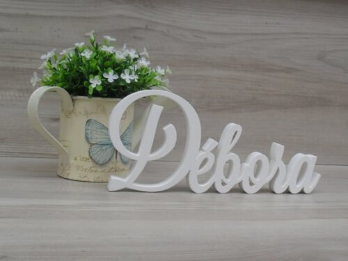 Nome Em Mdf - Peça De Mesa Linha Ls - Débora 10 Cm