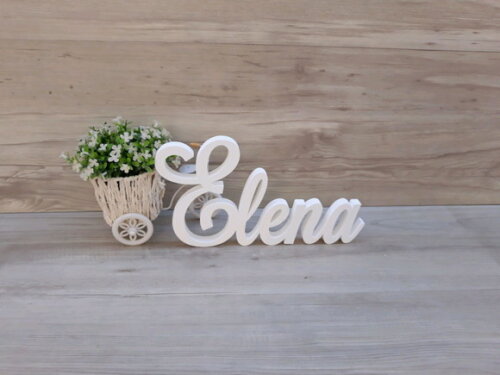 Nome em MDF - Peça de mesa Linha LS - Elena - 16 cm