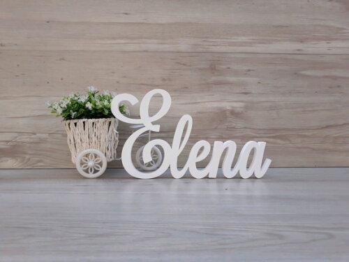 Nome em MDF - Peça de mesa Linha LS - Elena - 16 cm