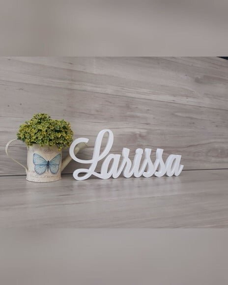 Nome em mdf - Peça de Mesa Linha Ls - Larissa 13 cm