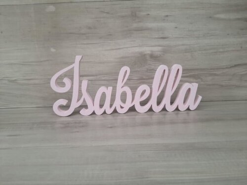 Nome em mdf - Peça de Mesa Linha Ls - Isabella 13 cm