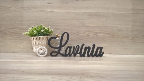 Nome Em Mdf - Peça De Mesa Linha Ls - Lavínia 10 Cm
