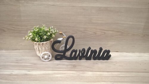 Nome Em Mdf - Peça De Mesa Linha Ls - Lavínia 10 Cm