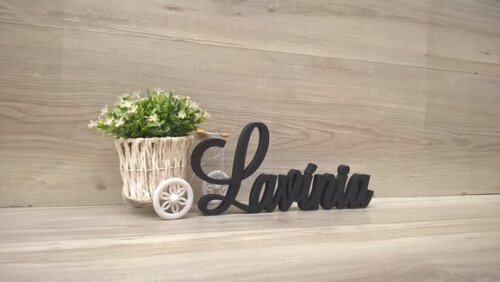 Nome Em Mdf - Peça De Mesa Linha Ls - Lavínia 10 Cm