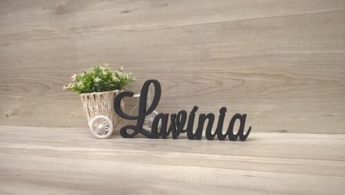 Nome Em Mdf - Peça De Mesa Linha Ls - Lavínia 10 Cm