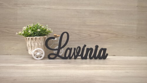 Nome Em Mdf - Peça De Mesa Linha Ls - Lavínia 10 Cm