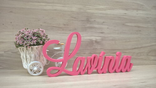 Nome em mdf - Peça de Mesa Linha Ls - Lavínia 16 cm