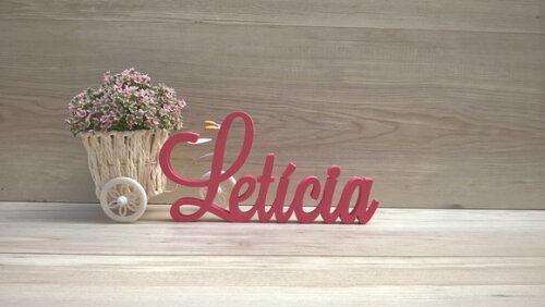 Nome em mdf - Peça de Mesa Linha Ls - Letícia 10 cm