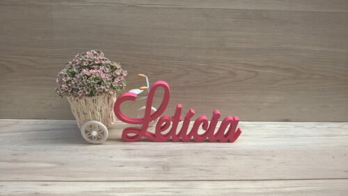 Nome em mdf - Peça de Mesa Linha Ls - Letícia 10 cm