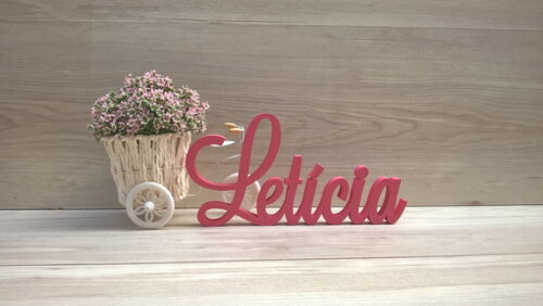 Nome em mdf - Peça de Mesa Linha Ls - Letícia 10 cm