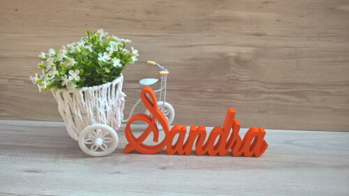 Nome Em Mdf - Peça De Mesa Linha Ls - Sandra 10 Cm