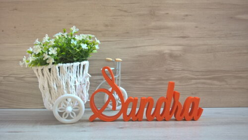 Nome Em Mdf - Peça De Mesa Linha Ls - Sandra 10 Cm