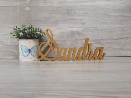 Nome em mdf - Peça de Mesa Linha Ls - Sandra 13 cm