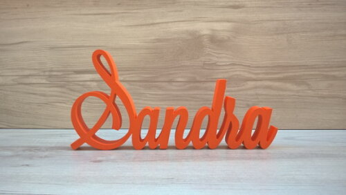 Nome Em Mdf - Peça De Mesa Linha Ls - Sandra 10 Cm