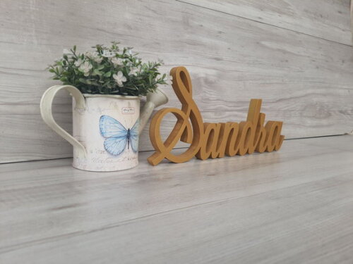 Nome em mdf - Peça de Mesa Linha Ls - Sandra 13 cm