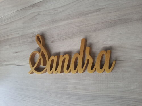 Nome em mdf - Peça de Mesa Linha Ls - Sandra 13 cm