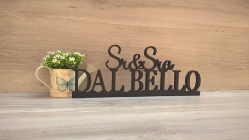Nome em mdf - Peça de mesa Sr e Sra com Sobrenome