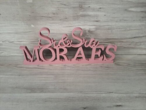 Nome em mdf - Peça de Mesa Sr e Sra com Sobrenome