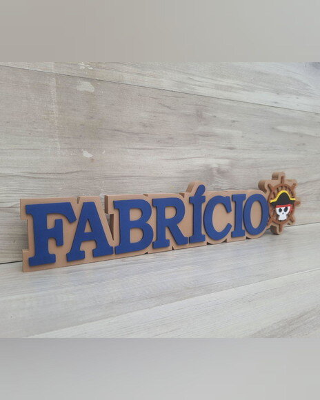 Nome em mdf - Peça de Mesa Tema Blox Fruits - Fabrício