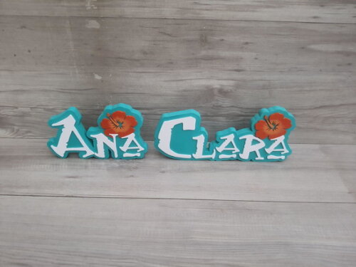 Nome em mdf - Peça de Mesa Tema Moana - Ana Clara - 12 cm