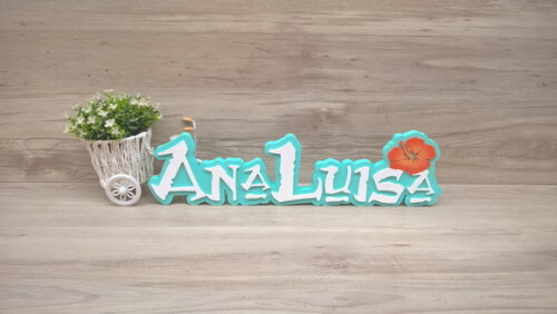 Nome em MDF - Peça de mesa Tema MOANA - Ana Luisa 12 cm