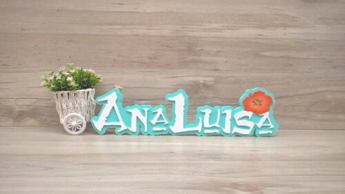 Nome em MDF - Peça de mesa Tema MOANA - Ana Luisa 12 cm